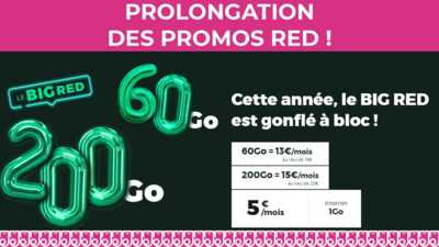 RED by SFR prolonge les promos sur ses trois forfaits pas chers dès 5€ !
