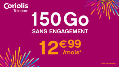 Série spéciale : un forfait mobile 150 Go à saisir pour seulement 12,99 € par mois sans engagement !