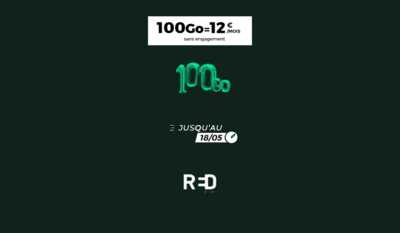 Top départ pour 72H de forfait BIG RED 100Go à 12€ !