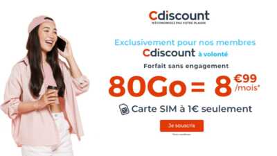 Un nouveau forfait mobile avec 80Go à seulement 8.99€ pour les membres CDAV débarque chez Cdiscount Mobile