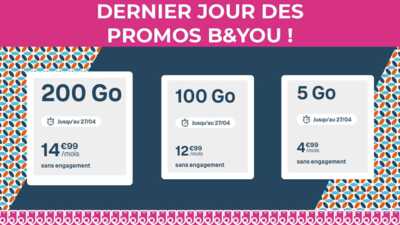VITE ! Dernier jour pour profiter des promos B&You sur les forfaits mobiles !