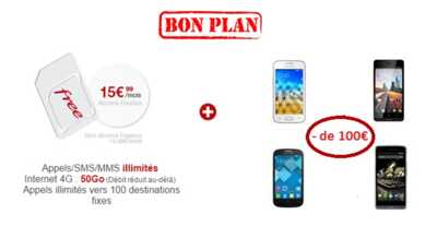 Free Mobile : 4 smartphones à moins de 100€ avec un forfait sans engagement