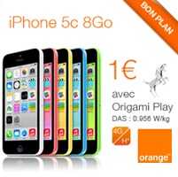 Bon plan du Web : L’iPhone 5C 8Go en promo à 1€ avec un forfait Orange !