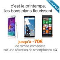Bon plan Orange : Jusqu’à -70€ sur le Galaxy Note 4, Galaxy S5, Nexus 6, Lumia 930… !