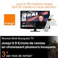Orange Internet : 160 chaînes incluses et jusqu’à 9€ de remise en choisissant plusieurs bouquets TV !