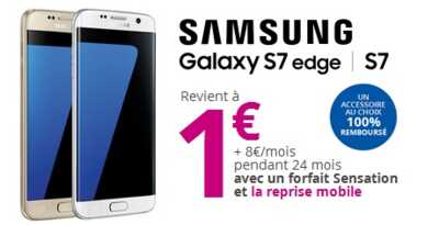 Bouygues Telecom : 100euros de bonus sur votre reprise pour l’achat d'un Galaxy S7 ou S7 Edge 