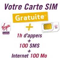 La carte prépayée avec 1h d’appels, 100SMS et 100Mo offerte chez Virgin Mobile !