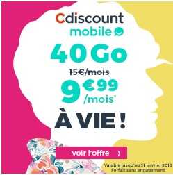 Nouvelle série limitée 40Go à 9.99 euros à VIE chez Cdiscount Mobile
