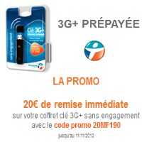 20euros de remise sur la clé 3G sans engagement Bouygues Telecom 