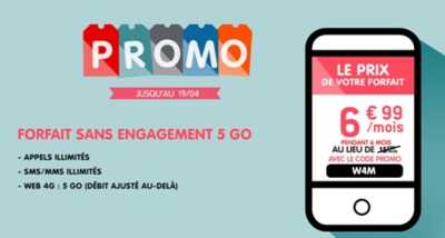 Le forfait illimité avec 5Go  à 6.99 euros chez NRJ Mobile expire bientôt