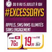 ExcessDays Virgin Mobile : 7Go en 4G + appels illimités pour moins de 20€