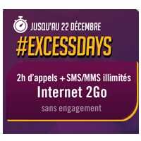  Virgin Mobile : Prolongation de l'offre #ExcessDays avec 2h et 2Go de data à 7.99€ par mois !