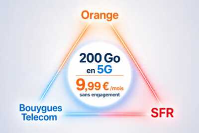 promos forfaits 200go de 5g reseau Orange, sfr et bouygues telecom