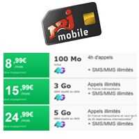 Nouveau chez NRJ Mobile : Le forfait illimité à 15.99€ passe de 1Go à 3Go data en 4G !