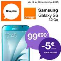 Vente flash sur le Samsung Galaxy S6, remise de 5€ par mois sur le forfait Origami Play 8Go chez Orange !