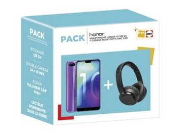 Pack Darty : Le Honor 10 avec un casque bluetooth offert à seulement 449€