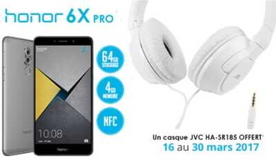 Le honor 6X PRO est arrivé chez Free Mobile avec un casque JVC offert 