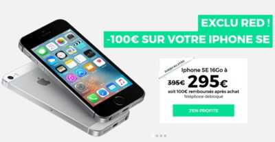 Bon plan RED BY SFR : remise de 100 euros sur l'iPhone SE 