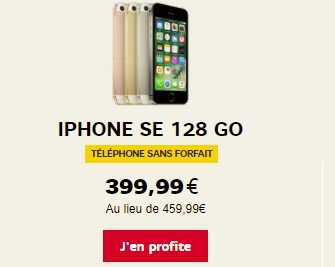 Dernières heures pour profiter de la promo sur l'iPhone SE 128Go chez SFR ou RED