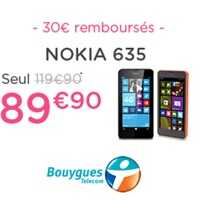Bon plan premier Smartphone 4G : Le Nokia Lumia 635 en promo chez Bouygues Telecom !
