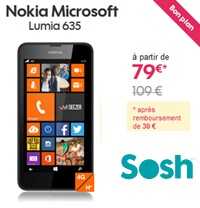 Smartphone 4G à petit prix : Le Lumia 635 à seulement 79€ avec un forfait Sosh !