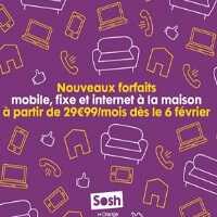 ADSL sans TV + forfait mobile 2h à partir de 29.99€ chez Sosh !