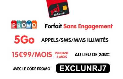 Nouvelle promo NRJ Mobile : le forfait illimité 5Go au prix du 3Go 
