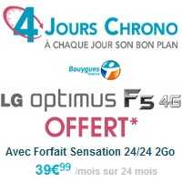 Bouygues Telecom 4 Jours chrono : Le LG Optimus F5 4G offert !