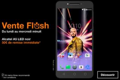 Bonne affaire : l'Alcatel A5 Led à 150 euros sans forfait chez Orange (durée limitée)
