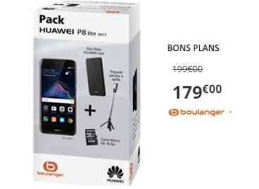 Le Huawei P8 Lite 2017 + 3 accessoires à petit prix chez Boulanger