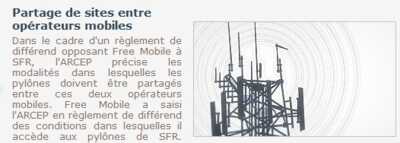 Partage de pylônes : L’Arcep ordonne à SFR de répondre à la demande de Free Mobile ! 