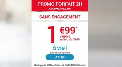 Le forfait sans engagement Auchan Telecom à 1.99 euros par mois à VIE valable encore quelques heures