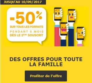 Votre forfait sans engagement à moitié prix chez La Poste Mobile dès le deuxième souscrit