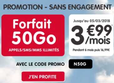 Nouvelle série limitée 50Go à 3.99 euros chez NRJ Mobile 