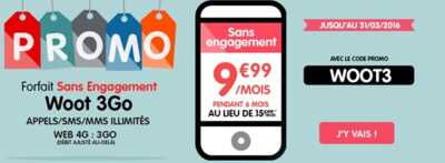 NRJ Mobile : Le forfait WOOT 3Go en promo à 9.99€ par mois