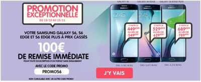 Samsung Galaxy S6, S6 Edge, S6 Edge Plus : Jusqu’à 170€ de remise chez NRJ Mobile ! 