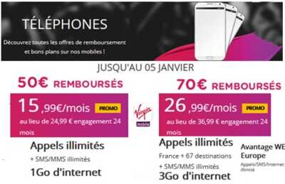 Samsung Galaxy S6, S6 Edge ou S6 Edge Plus : jusqu’à 70€ remboursés chez Virgin Mobile !