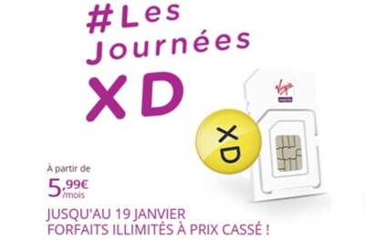 Les forfaits illimités Virgin Mobile à partir de 5.99€ valables jusqu’à ce soir 19 janvier minuit !