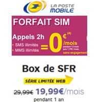 Bon plan La Poste Mobile : La SFR BOX avec un forfait mobile sans engagement à partir de 19.99€ !