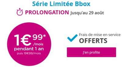La Série Limitée Bbox Bouygues Telecom à 1.99€ est prolongée