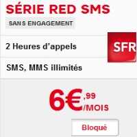 Zoom sur le forfait mobile Red bloqué 2h chez SFR à 6.99€