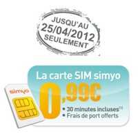 Carte sim à prix réduit et frais de port offerts chez Simyo jusqu'au 25/04