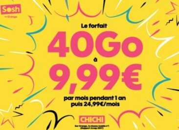 Le forfait SOSH 40Go à 9.99 euros sur le réseau Orange à saisir rapidement