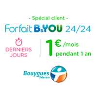 Plus que 3 jours pour profiter du forfait illimité B&You à 1€ chez Bouygues Telecom !