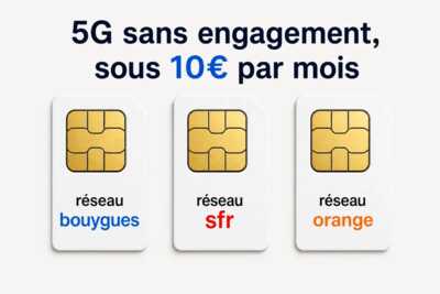 Top 3 des forfaits 5G sans engagement à moins de dix euros par mois en mai 2026