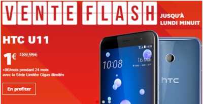 Le Samsung Galaxy A5 2017, HTC U11 et le Xperia XZ sont à 1 euro ce Week-end chez SFR