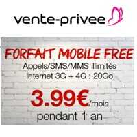 Vente Privée : Le forfait illimité Free Mobile à 3.99€ pendant 12 mois est disponible depuis ce matin 7H !