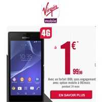 Vente Flash Sony Xperia M2 : 1€ chez Virgin Mobile