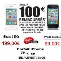 L' iPhone 3GS 8Go gratuit chez Virgin Mobile 