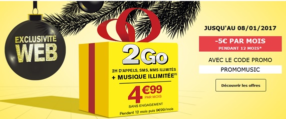 Noël : Le forfait 2H avec 2Go à 4.99 euros chez La Poste Mobile